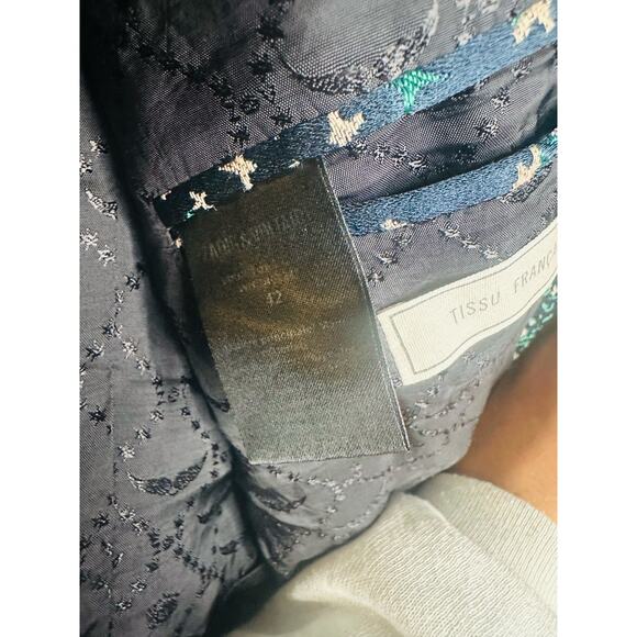 ZADIG & VOLTAIRE Viking Jac Glam Navy Jacquard Blazer Size 42 - Picture 14 of 14